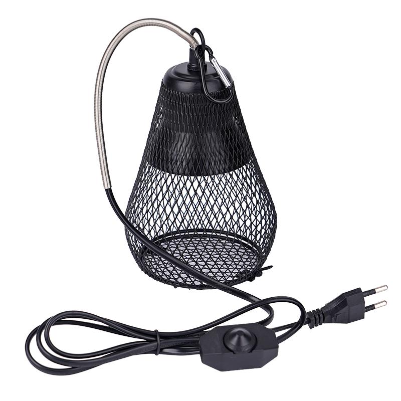Reptile Heat Lamp Shade Pet Heater Guard Timeable Heat Lamp Anti-Scalding Preservation Infrared Ceramic Heat Lamp Lizard Turtle