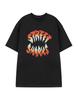 Street Sharks Maglietta a Maniche Corte con Logo Nero 100% Cotone Top da Uomo Magliette da Uomo
