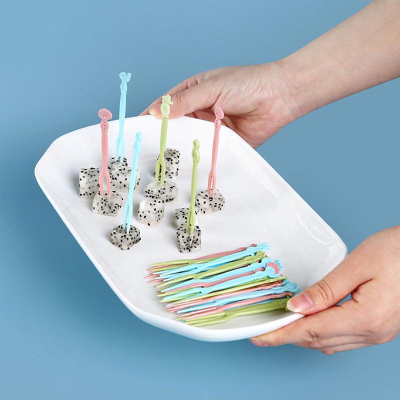 50 Pcs Mini Kids Food Fruit Picks Forks Lunch Box Accessory Decor Tool