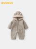 Macacão de Bebê DUUDUU com Forro de Fleece 2025: Macacão de Engatinhar e Capa para Fraldas de Outono/Inverno para Recém-Nascidos