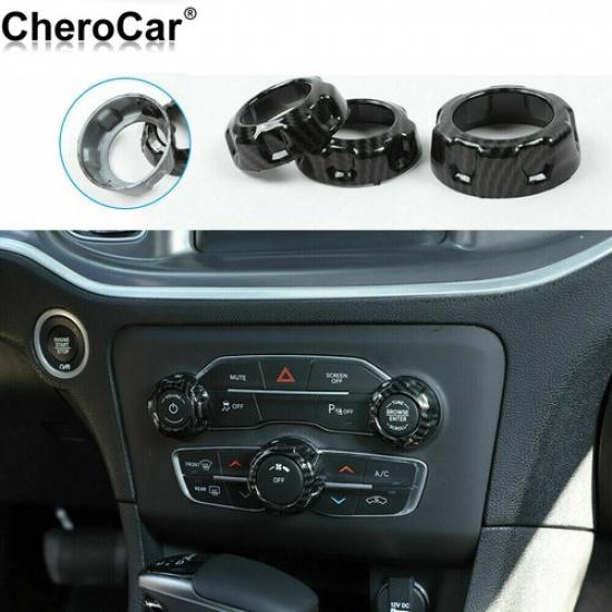 Carbon Fiber Air Conditioner Switch Panel Trim for Dodge Challenger Charger 15+