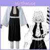 Stunning Demon Slayer Kimetsu No Yaiba Wind Pillar Sanemi Shinazugawa Cosplay Costume Set For Anime Enthusiasts