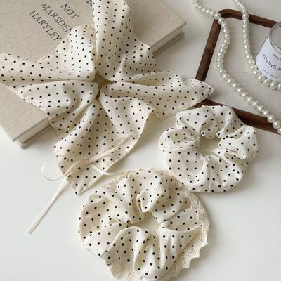 Polka Dot Lace Hair Ring: French Pastoral Style