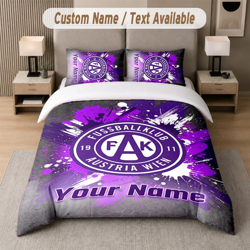 Austria Wien FC Design Bedding Set Custom Text 1 Duvet Cover & 2 Pillow Cases