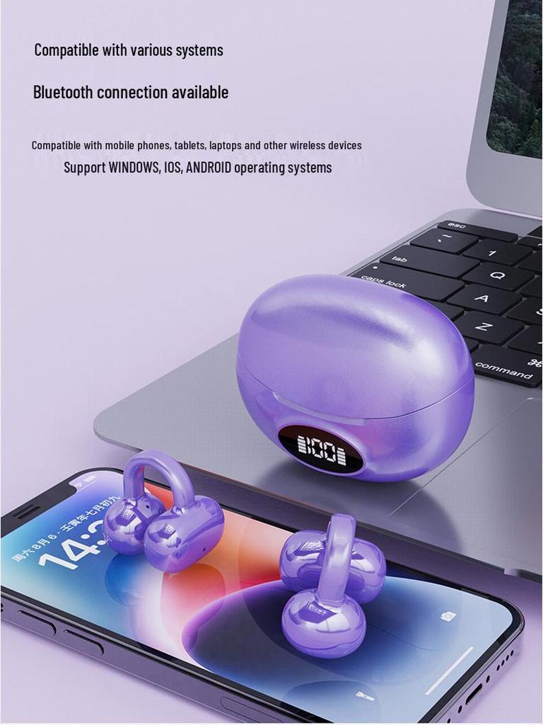 2026 W18 Bone Conduction Open-Ear Bluetooth Ear-Clip Headphones: Pain-Free Long Wear with Extended Battery Life & Customizable Private Model.