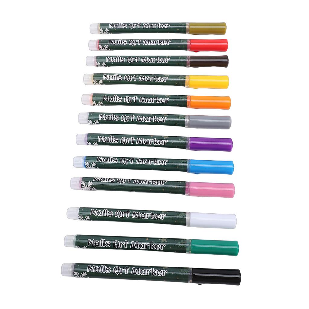 12 Colors Nail Art Pens for Painting Quick Drying Nail Art Design Graffiti Pen Acrylic Paint Marker