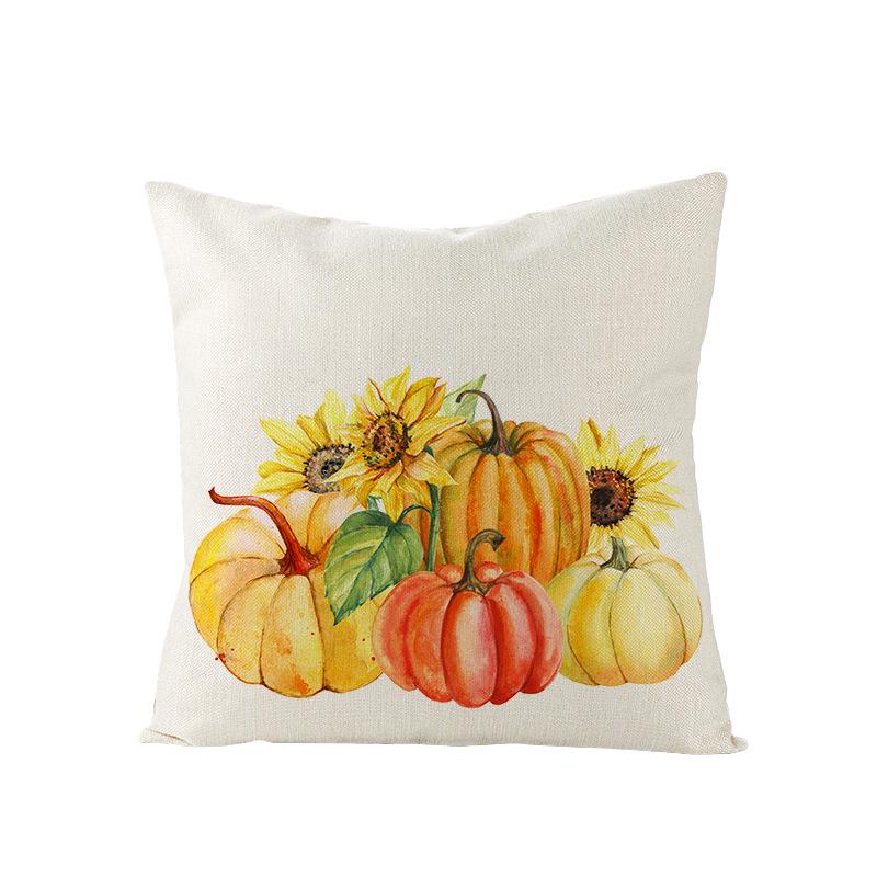 Home Thanksgiving Pumpkin Polyester Pillow Cover Home Sofa Pillow Cushion Cover
