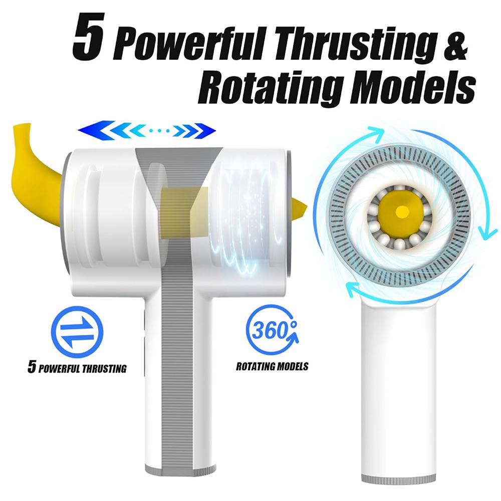 Male Masturbation Cup Handle Design Dual-sleeve Automatic Telescopic Rotating Vibrating Blowjob Sex Toys Penis Stroker For Men