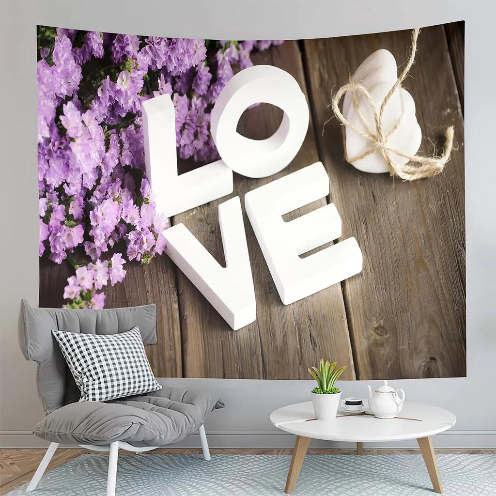 Love Heart Tapestry Romantic Lover Tapestry Creative Gift Tapestry Wall Hanging Decor Tapestries Bedroom Home Living Room Dorm