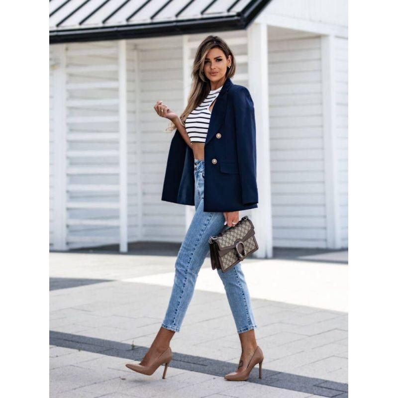 Tooxika New Autumn And Winter Casual Solid Color Double-breasted Suit Jacket