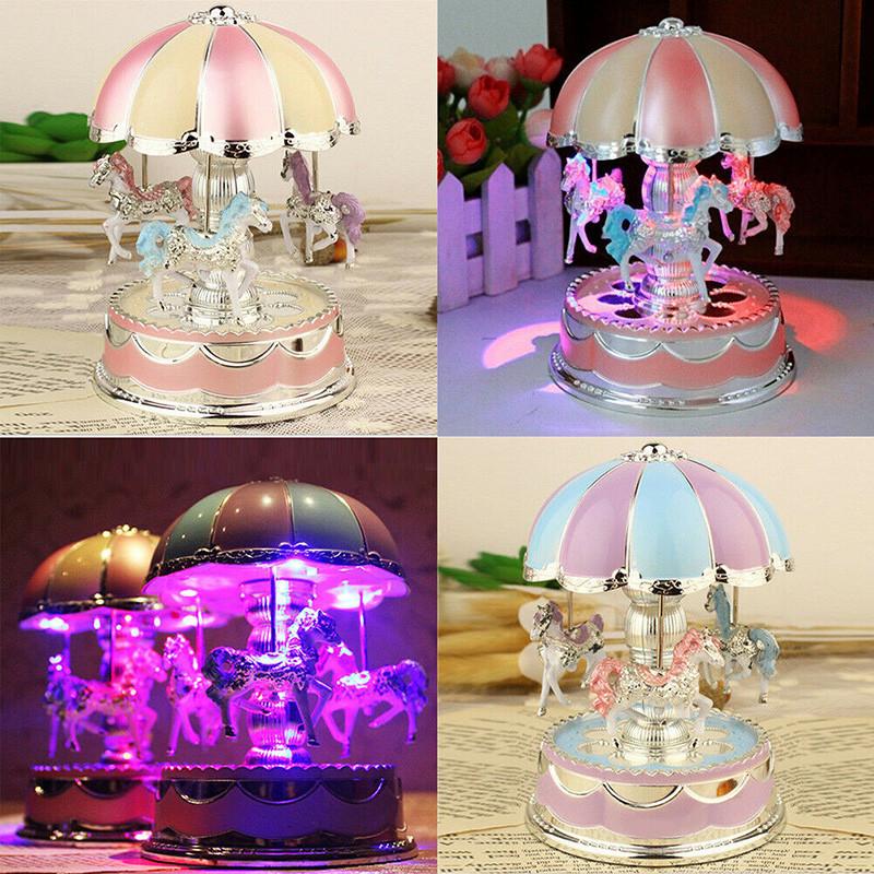 Mesmerizing Vintage Horse Carousel Music Box With Unique Light Show For Kids