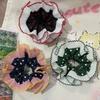 Aesthetic Lace Scrunchies Double Layer Elastic Hair Rope Wedding Party Hair Rope Big Buns Hair Elastic for Formal Casual