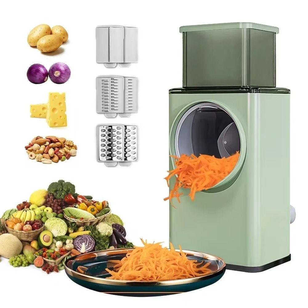 Manual Hand-Crank Vegetable Slicer 3 In 1 Ice Shaved Machine Kitchen Gadget Nut Grinder  Smoothies