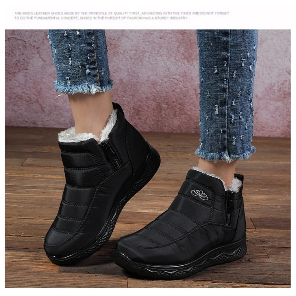 Cotton Shoes, Women's Plus Size Snow Boots, Men's and Women's Couple with Plush and Thick Cotton Boots