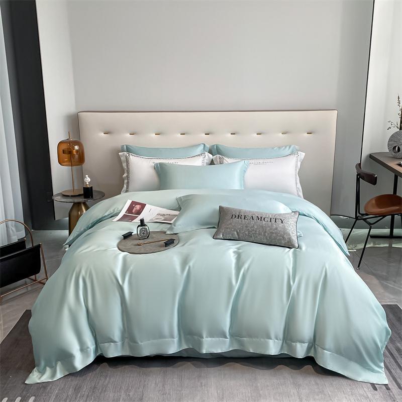 

Lenzing Tencel, набір із чотирьох предметів Cool, 100 ниток, випрані, однотонні простирадла для ковдр 150x200 fitted sheet