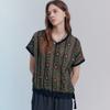 Maxza Ethnic V Neck Ruffle Volume Blouse Zc08qb605on