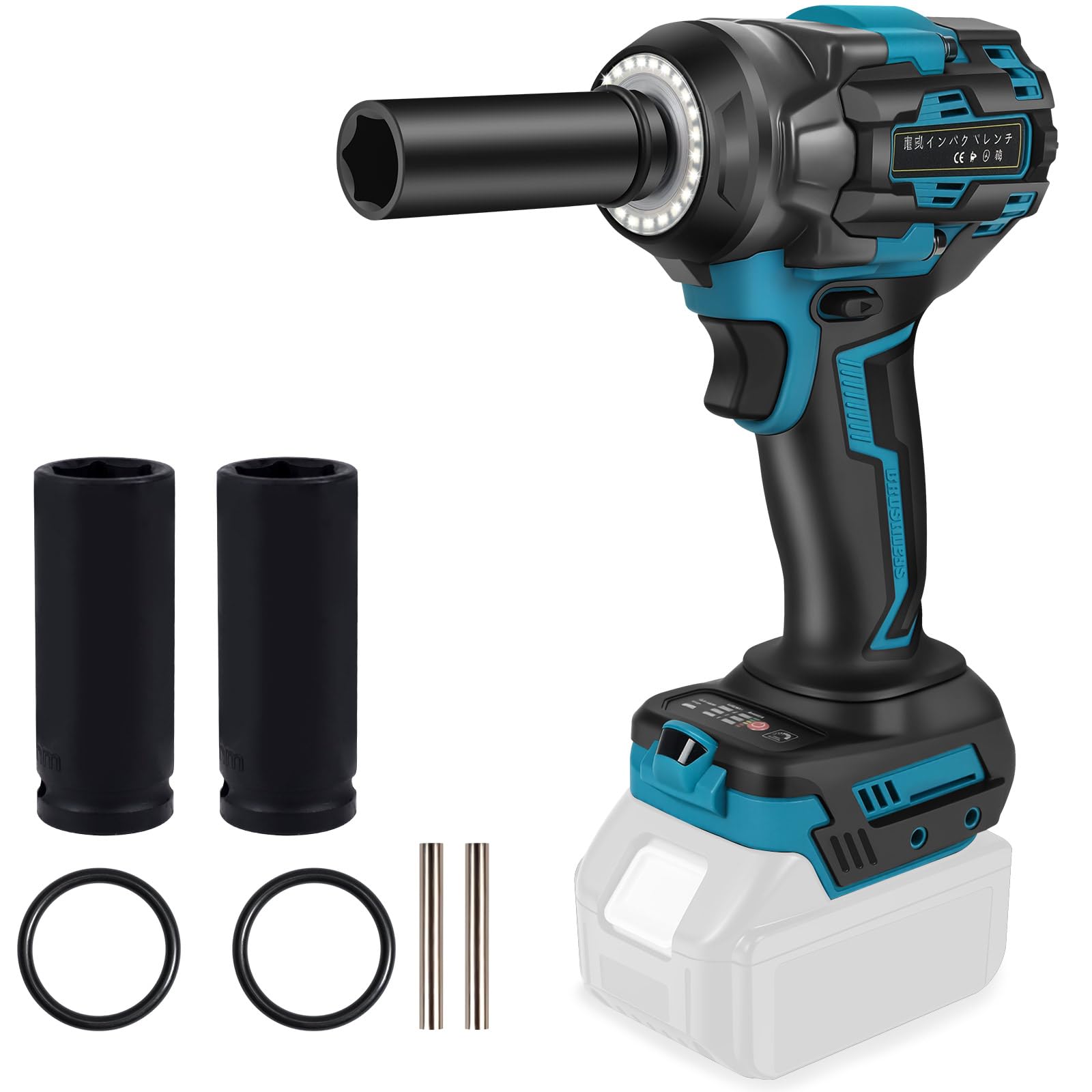 

Makita Compatible Impact Electric Impact Wrench with Variable Powerful 550Nm Brushless Torque LED 2 Electric Wrench for Auto Tire Nut Bolt Japanese