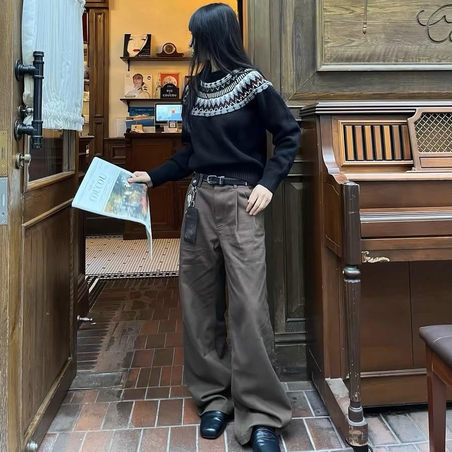 Cowhide Version~ Niche Pleated Leather Thick-soled Bag Head Slippers for Women's Soft and All-inclusive Square Head Single Shoes Tide