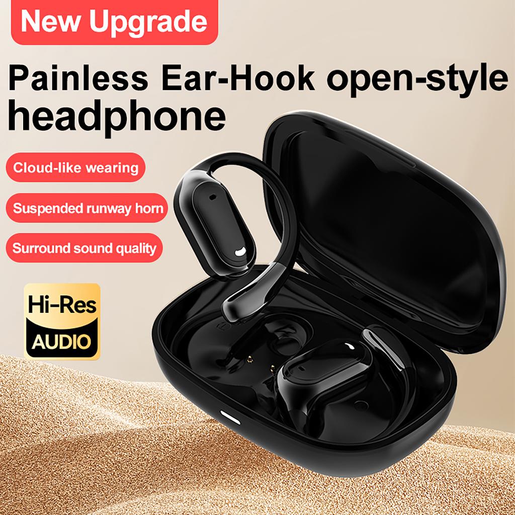 Wireless BT 5.4 Earbuds with Charging Case, Painless Ear Hook Sports Headset, Music Earphones, Low Latency Gaming