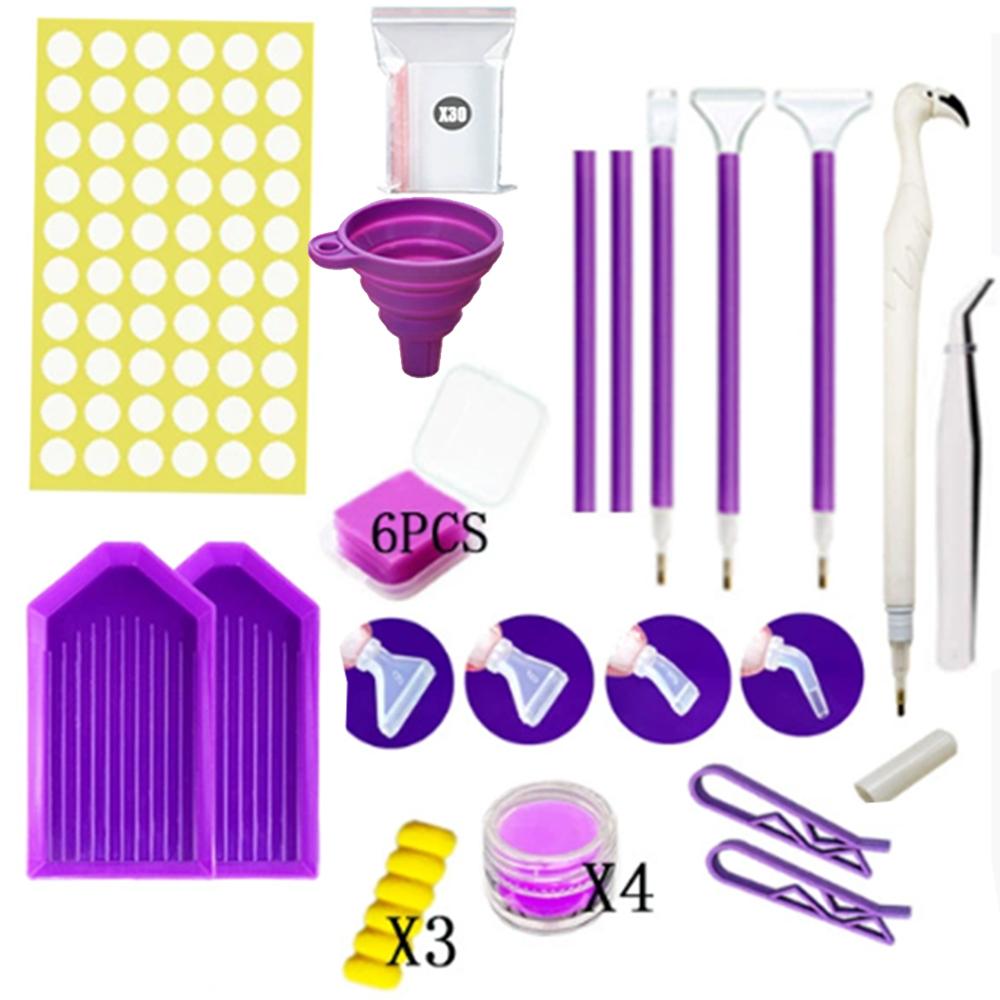 

68pcs 5D DIY Diamond Painting Tools Accessories Kit With Multi-size Pen Making Art Craft Tweezers For Mosaic Painting