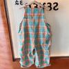 Toddler Girls Plaid Jumpsuit One-Piece Overall Harem Pants Sleeveless Playsuit Kids Bodysuit Romper Children Outfits 3-8T