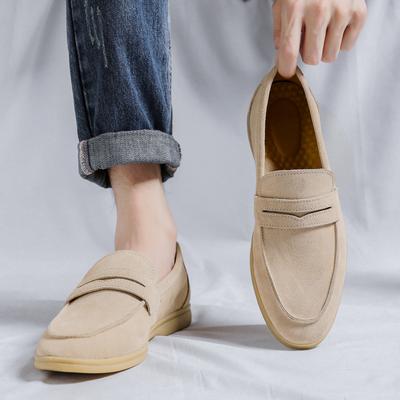 Mode Frühling Neu Wildleder Slipper Herren Freizeitschuhe Luxusmarke Herren Atmungsaktive Slipper Fahrschuhe Nubukleder Mokassins Schuhe