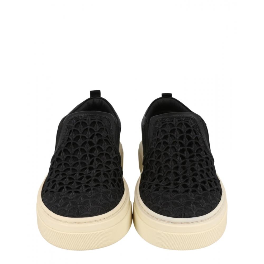 Salvatore Ferragamo Cassina Slip On Sneakers Black