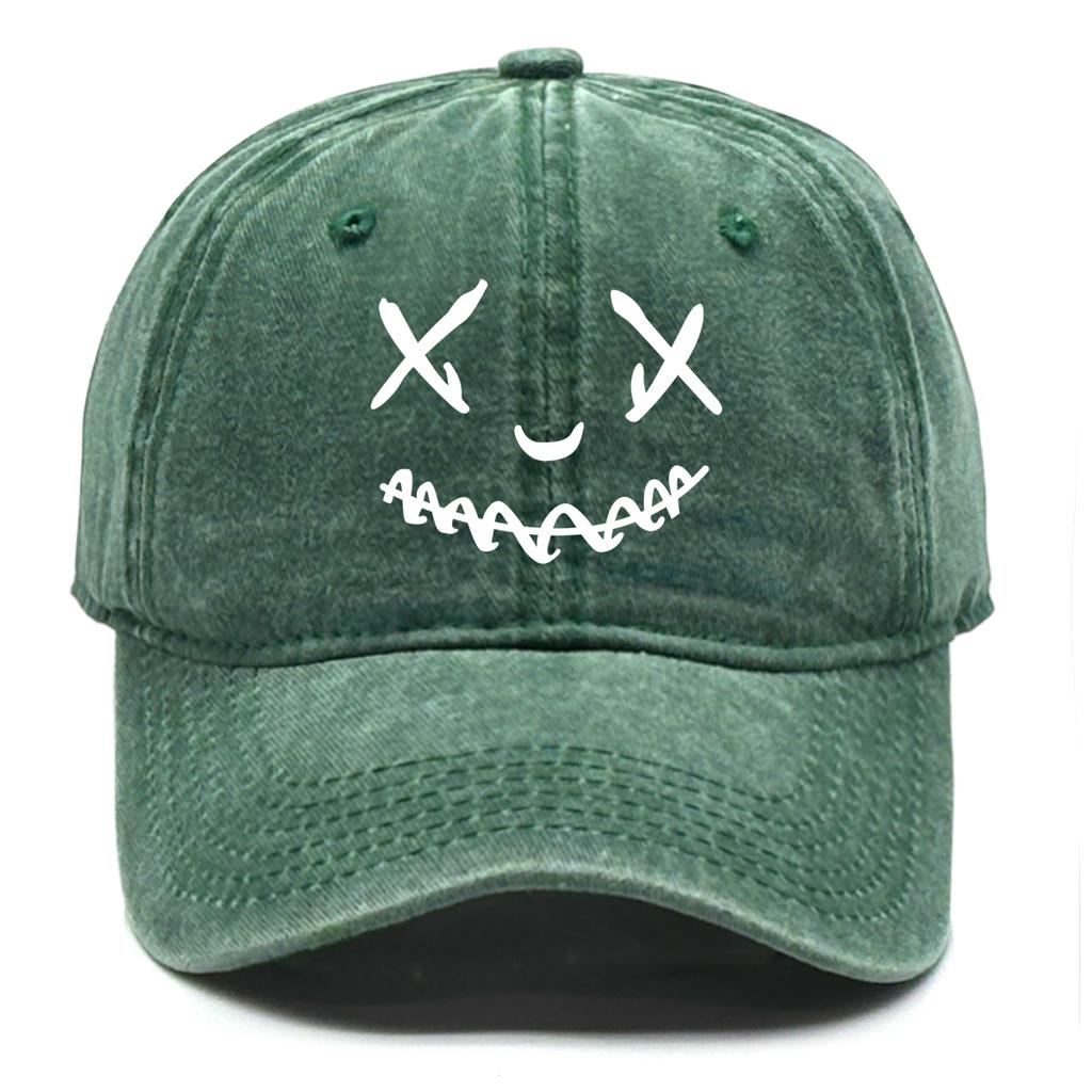Unisex Adjustable Baseball Cap Smiling Face Hats For Woman Solid Color Washed Retro Snapback Caps Ideal Choice For Gifts