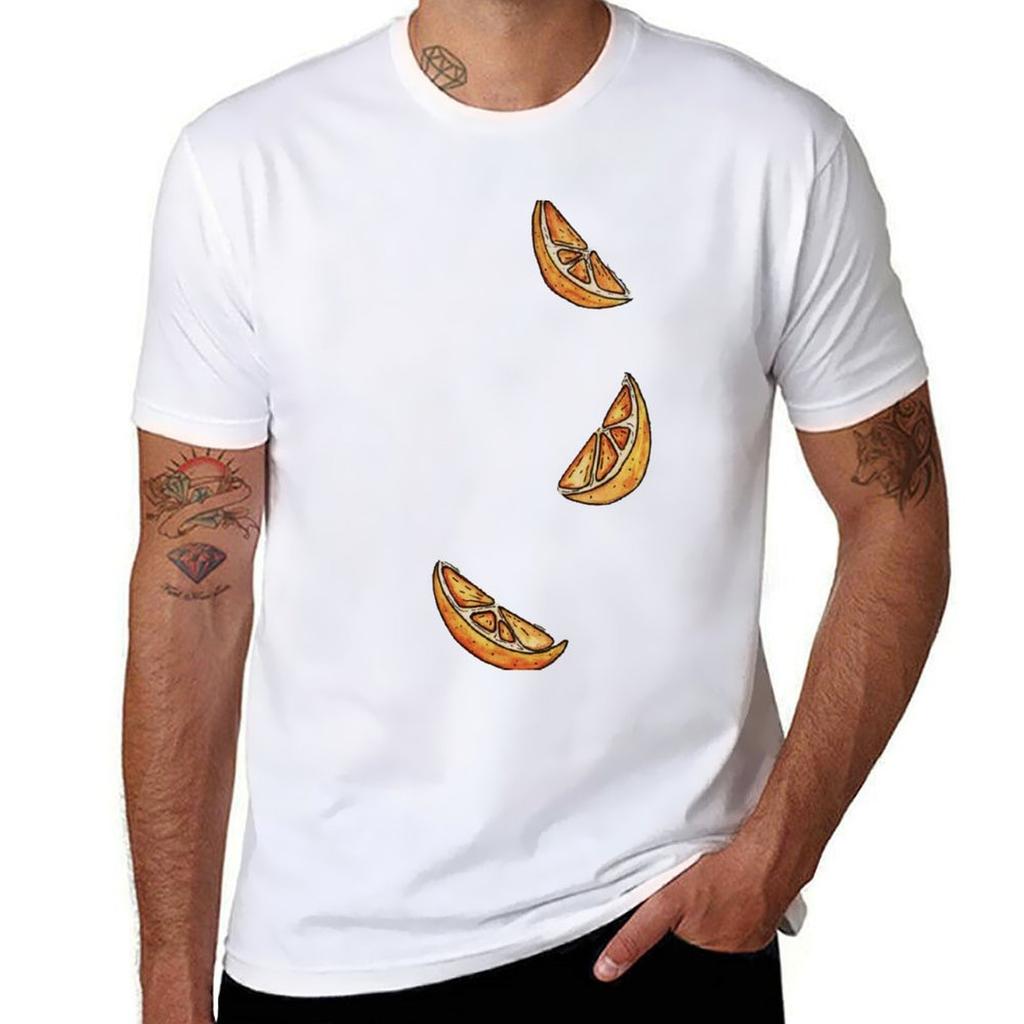 Falling Oranges Tshirt Breathable Gym Short Sleeve Tshirt