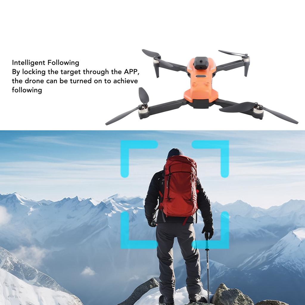 Brushless Motor Drone RC Drone with Double Camera Brushless Motor Drone Remote Controller with Screen Display Orange S9 RC Drone