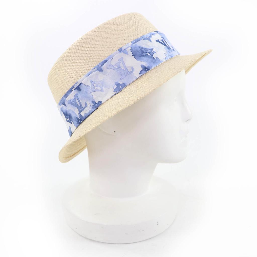Excellent LOUIS VUITTON hat LV ribbon tape natural Women M76763 Used