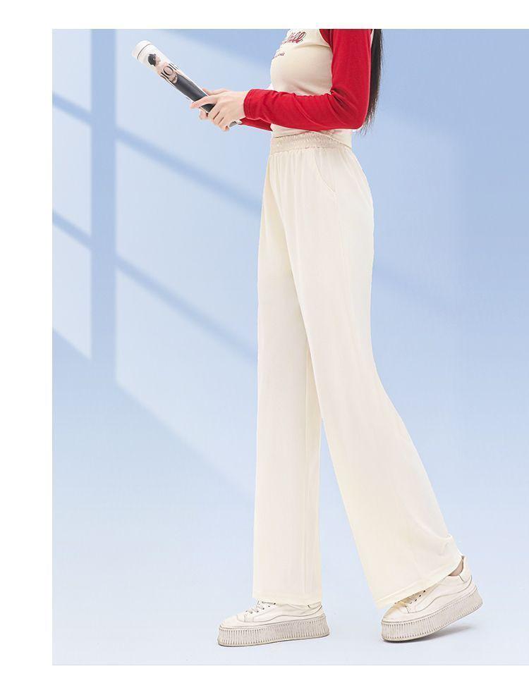Women's Summer 2025 Ice Silk Pants: Loose-Fit, Narrow & Wide-Leg, Casual Straight-Leg Suit Pants
