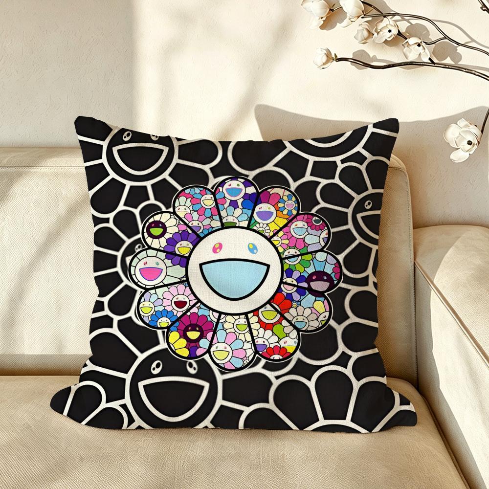 Artist MMurakami TTakashi Cushion Cover Pillow Case Antidustmite Pillowcase Silky Short Plush Sofa Cushion Cover Hot