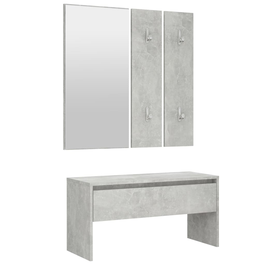 Vidaxl Hallway Furniture Set, Concrete Grey