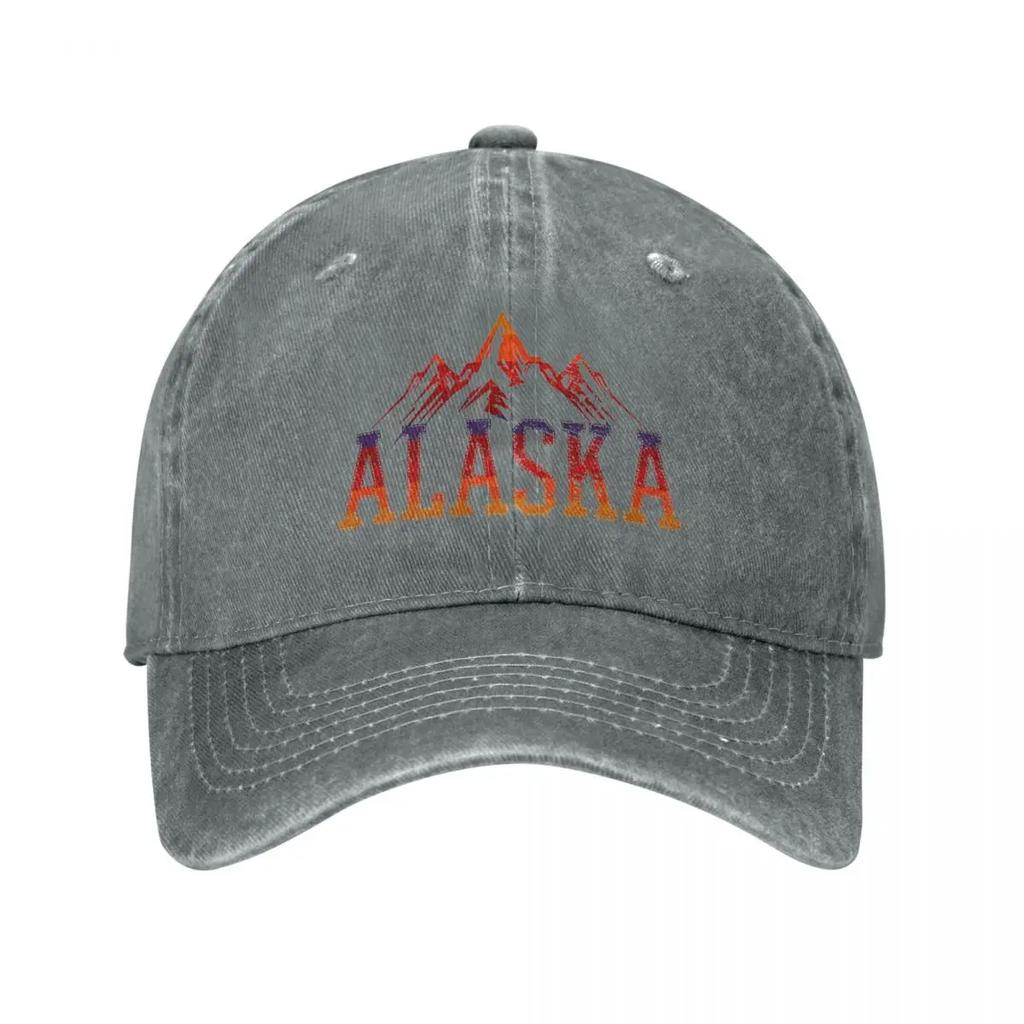 Alaska Colorado Mountains Baseball Caps Vintage Distressed Washed USA Snapback Men Women Outdoor All Seasons Adjustable Hats