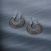 Vintage Antique Gold  Silver Color Flower Metal Hoop Earrings Punk Alloy Earring Brincos for Women