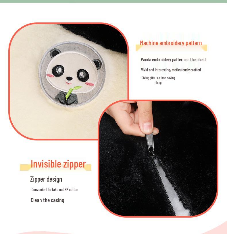 Adorable Giant Panda Plush Toy - Black & White Comfort Doll for Kids