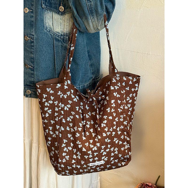 Tote Bag - Large Capacity Double-sided Back Single-shoulder Bag with A Relaxed Feel - Handbag for Leisurely Shopping