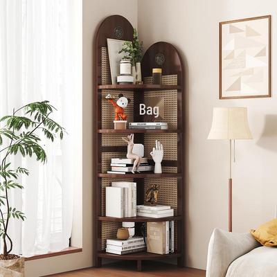 Multi-functional Bamboo Corner Shelf: Floor-standing or Wall-mounted Book and Storage Display Rack for Living Room