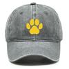 Golden Cat Paw Print Snapback Sun Hat, Mesh Hat Cozy Leisure Casual Breathable Adjustable Baseball Cap