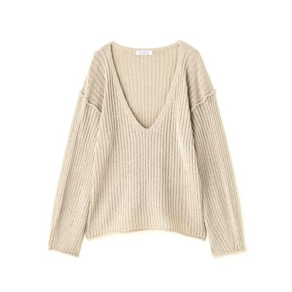 [Natural Beauty Basic] Deep V-neck Boxy Knit