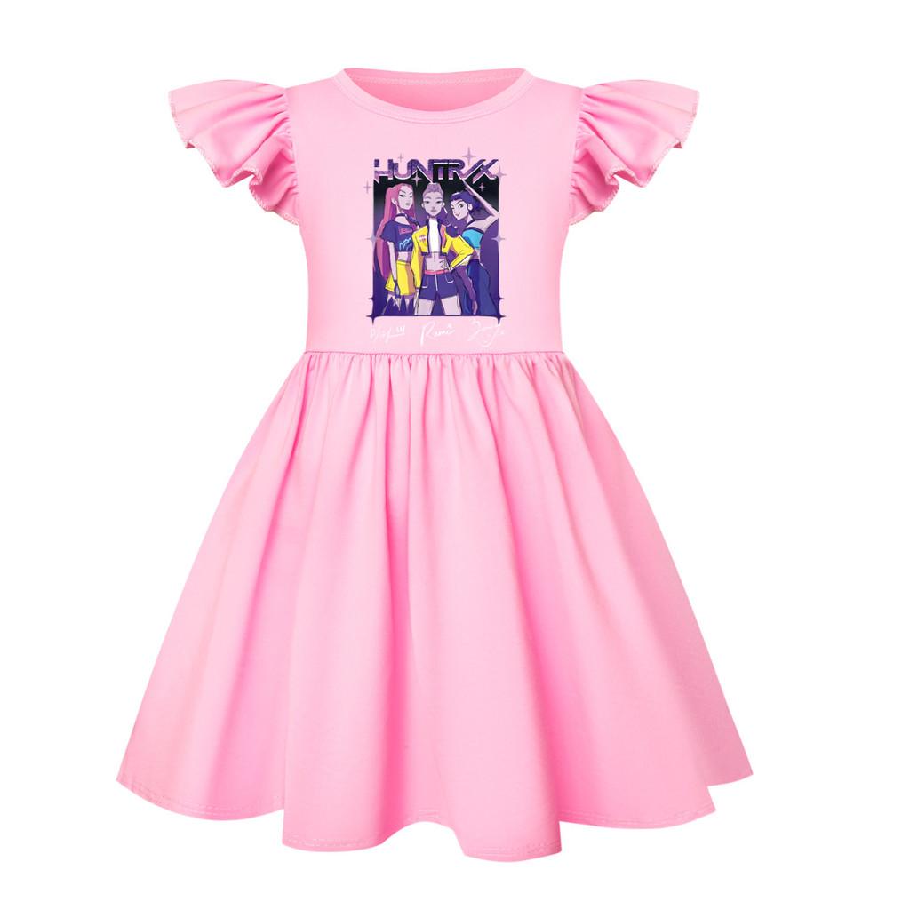 5022 Kids Girls Mira Zoey Rumi Printed Ruffle Short Sleeves Casual Dress