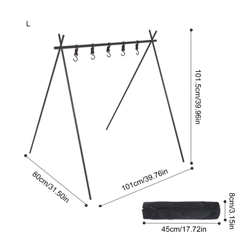 Travel Camping Triangular Shelf Aluminum Alloy Folding Hanging Rack Portable Outdoor Picnic Rack With Hook Enduring