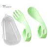 Feeding 1 Set Offset Spoon Food Grade Adorable Appearance Adaptive Eating Aid Right Hand Learn Eat Baby Fork for Family