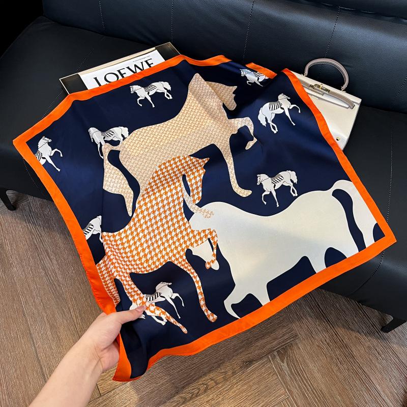 Korean cashew flower silk scarf triangle scarf women's stacking wear accessories jeans belt travel matching shirt scarf headscarf