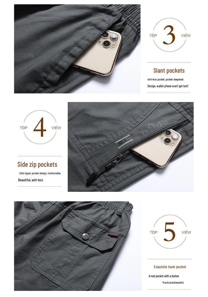 Pantaloncini in Cotone Taglie Forti da Uomo - Traspiranti, Casual da Lavoro