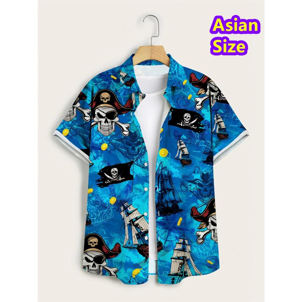 Hawaiian Shirt Man Streetwear Car Beer 3d Print Graphic Street Beach Men's Shirt Casual Short Sleeves Button-down Shirt Man Top
