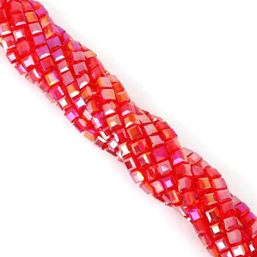 Square 8mm Glass Crystal Beads for DIY Ancient Style Jewelry: Bracelet, Necklace, Earrings