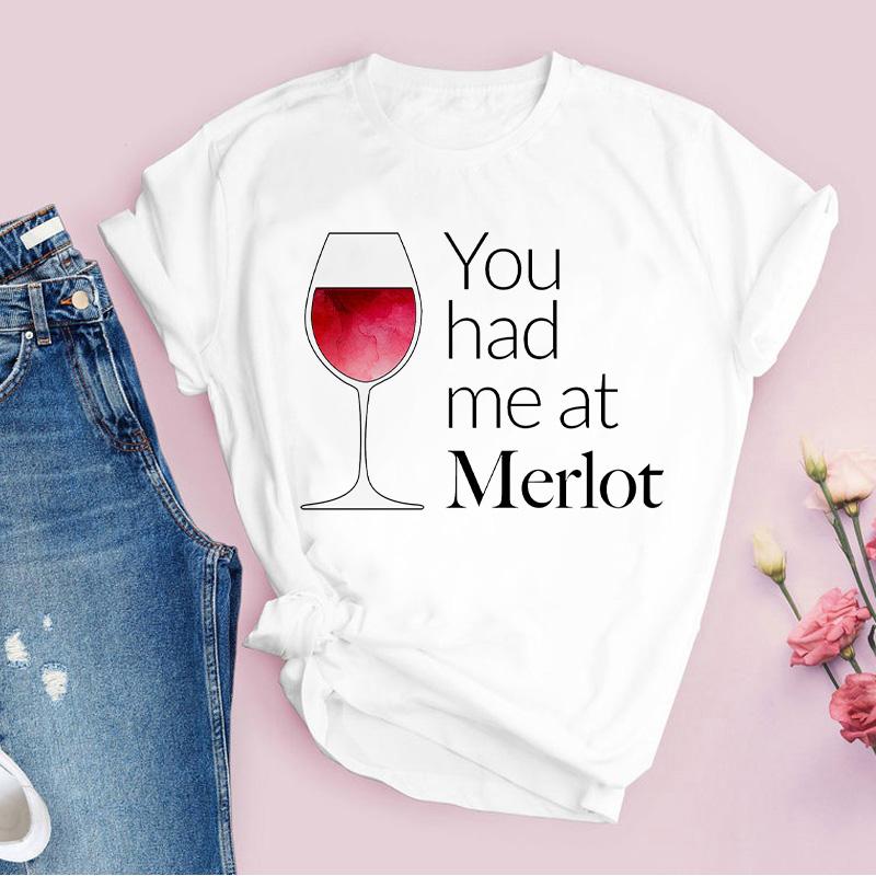 Women Tshirt Cartoon Clothing Cheers Red Wine 90S T Shirt Ladies Graphic Print Tee Tops 90S Short Sleeve Female T-Shirt Clothing