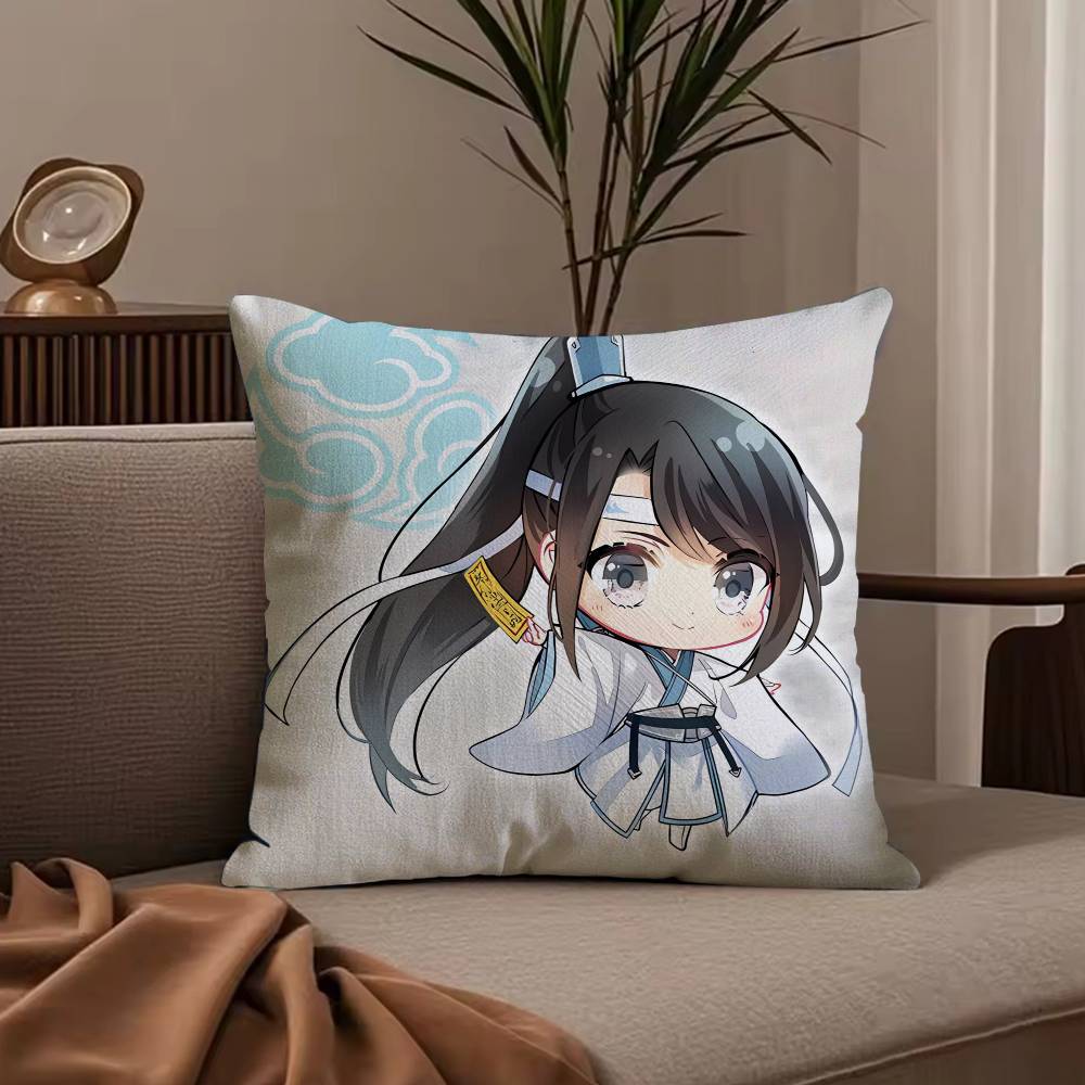 New Arrival Mo Dao Zu Shi Pillow Case Anti-dustmite Pillowcase Invisible zipper silky short plush Sofa cushion cover